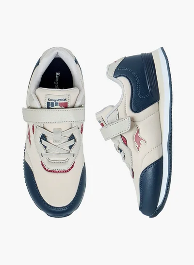 كانغاروس Boys' Colourblock Sports Shoes with Hook and Loop Closure