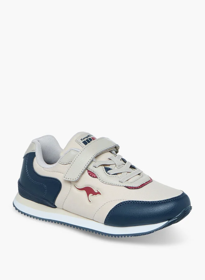 كانغاروس Boys' Colourblock Sports Shoes with Hook and Loop Closure