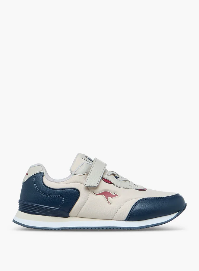 كانغاروس Boys' Colourblock Sports Shoes with Hook and Loop Closure