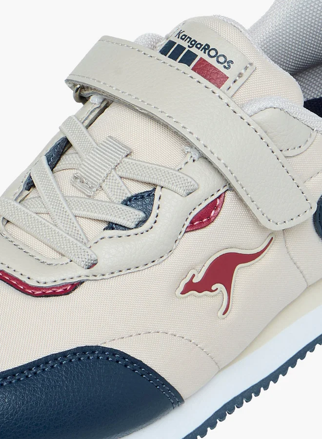 كانغاروس Boys' Colourblock Sports Shoes with Hook and Loop Closure