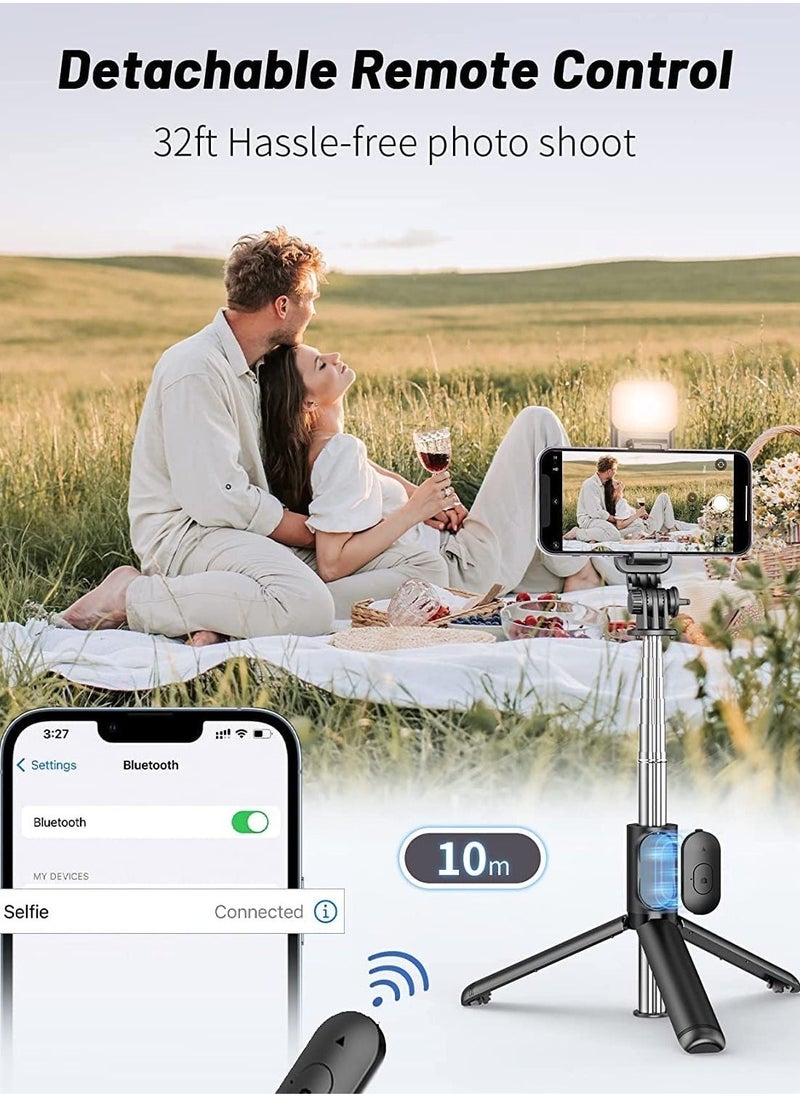 Raxoom Selfie Stick Tripod with Fill Light, 167cm Extendable Phone Tripod Stand with Remote Shutter for Travel, Vlogging, Live Streaming Video and Photos,Phone Stand Compatible with iPhone and Android - Image 5