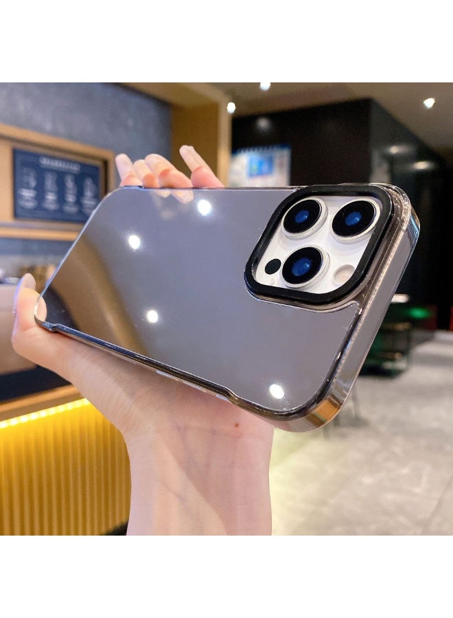 NIBEMINENT Gradient Dyeing Pc Mirror Protective TPU Case Cover For iPhone 16 Pro, Black