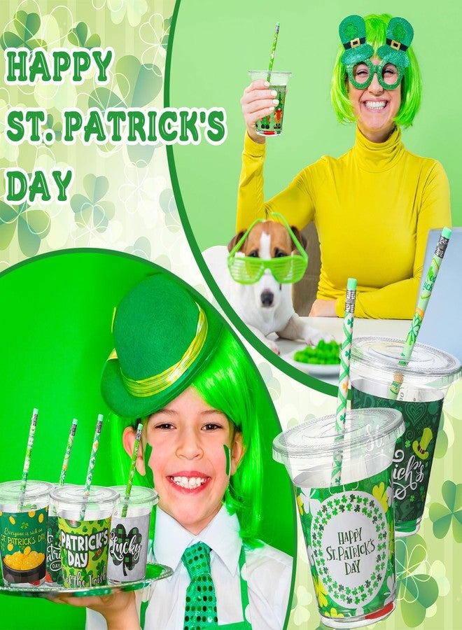 Pickmesh 180 Pcs St. Patrick's Day Party Favors Lucky Shamrock Stationery Set Pencils Erasers Stampers Sharpeners Cups for St Patricks Day Accessories Exchange Gifts Classroom Prizes Party Supplies - Image 5