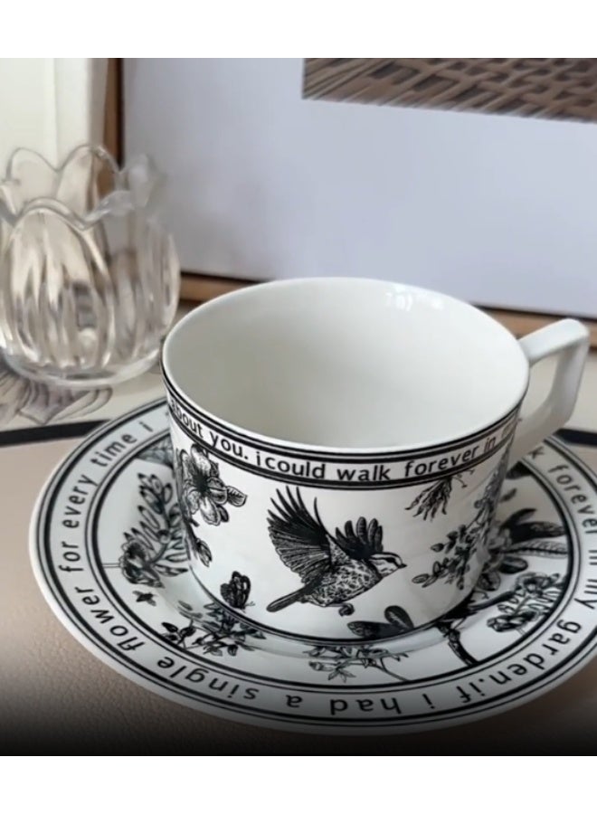 KADRAMA Banxia flower retro coffee cup, cup and saucer gift set, ceramic high-value Korean ins small fragrant mug. mug - Image 3