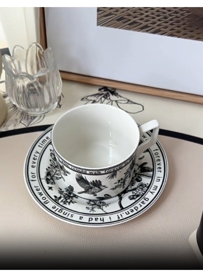 KADRAMA Banxia flower retro coffee cup, cup and saucer gift set, ceramic high-value Korean ins small fragrant mug. mug - Image 4