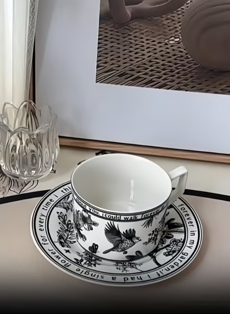 KADRAMA Banxia flower retro coffee cup, cup and saucer gift set, ceramic high-value Korean ins small fragrant mug. mug - Image 5