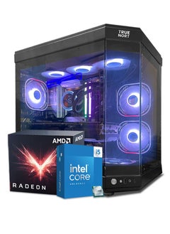 تروينورت جهاز الكمبيوتر للألعاب إكسونوفا، معالج Intel Core i5-10400F / لوحة أم H510 / بطاقة رسومات RX580S / 8GB ذاكرة وصول عشوائي / 256GB SSD + 1TB HDD / صندوق TrueNort RGB أسود / نظام Windows 11 Pro  - Image 1