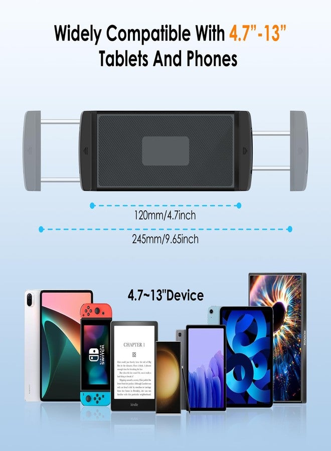 CreaDream Aluminium Tablet Mount Clamp for Spin Bike, Stationary Bicycle, Treadmill, Stroller Indoor Bike, Peloton, Elliptical - Compatible with 4.7-13" Tablet, iPad Pro, Air, Mini, Galaxy Tab - Image 5