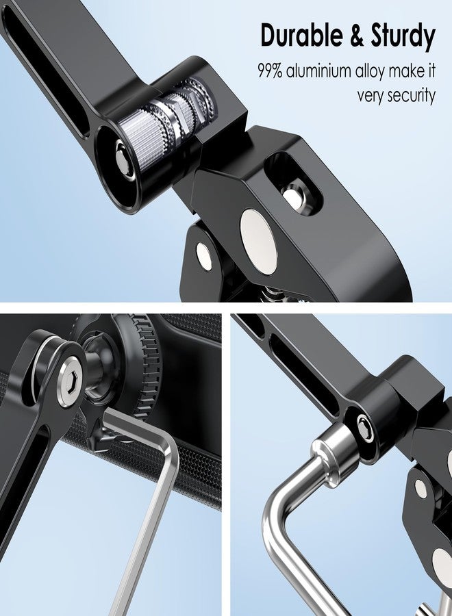 CreaDream Aluminium Tablet Mount Clamp for Spin Bike, Stationary Bicycle, Treadmill, Stroller Indoor Bike, Peloton, Elliptical - Compatible with 4.7-13" Tablet, iPad Pro, Air, Mini, Galaxy Tab - Image 2