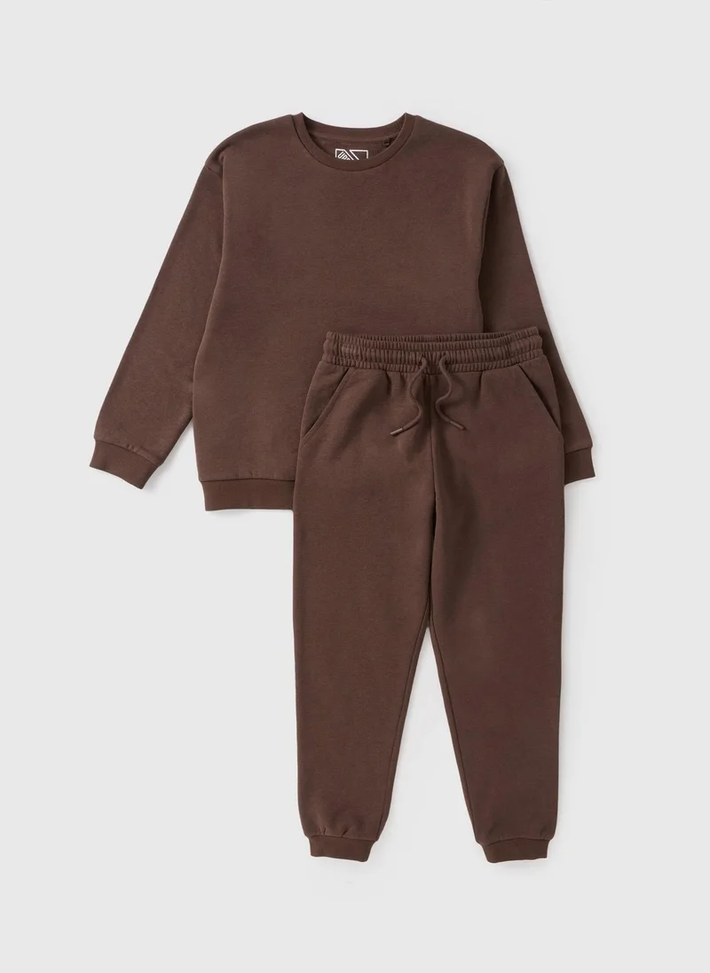 Matalan Boys Brown Sweatshirt & Jogging Bottom Set