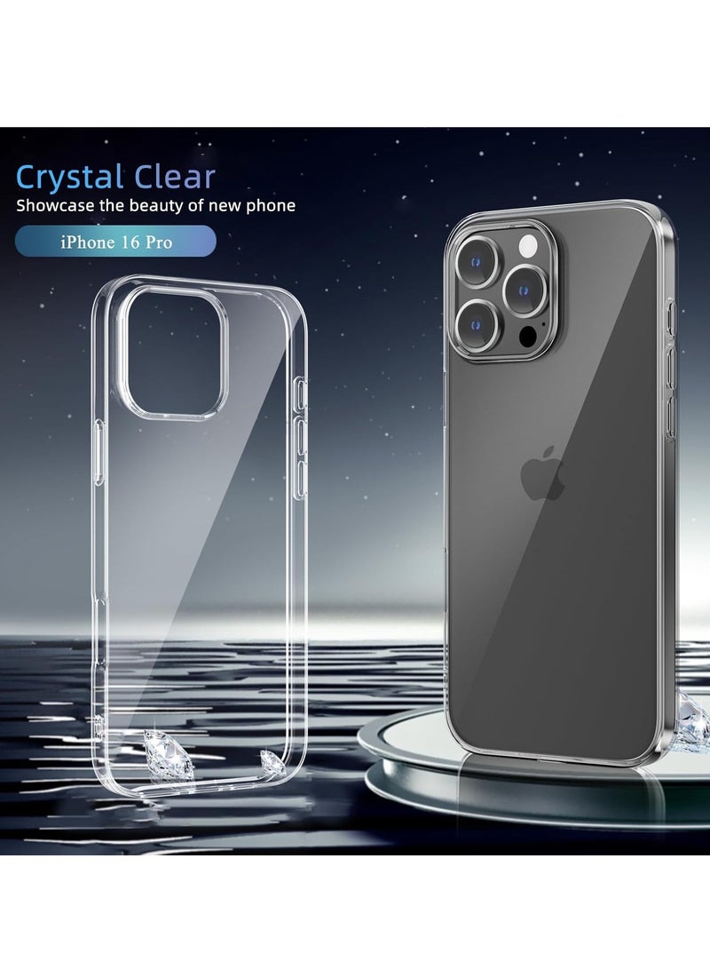 ELTRAZONE Ultra-Thin Clear iPhone 16 Pro Case [Not Yellowing] with Camera Lens & Screen Protectors – Slim, Shockproof, Anti-Slip Grip - Image 2