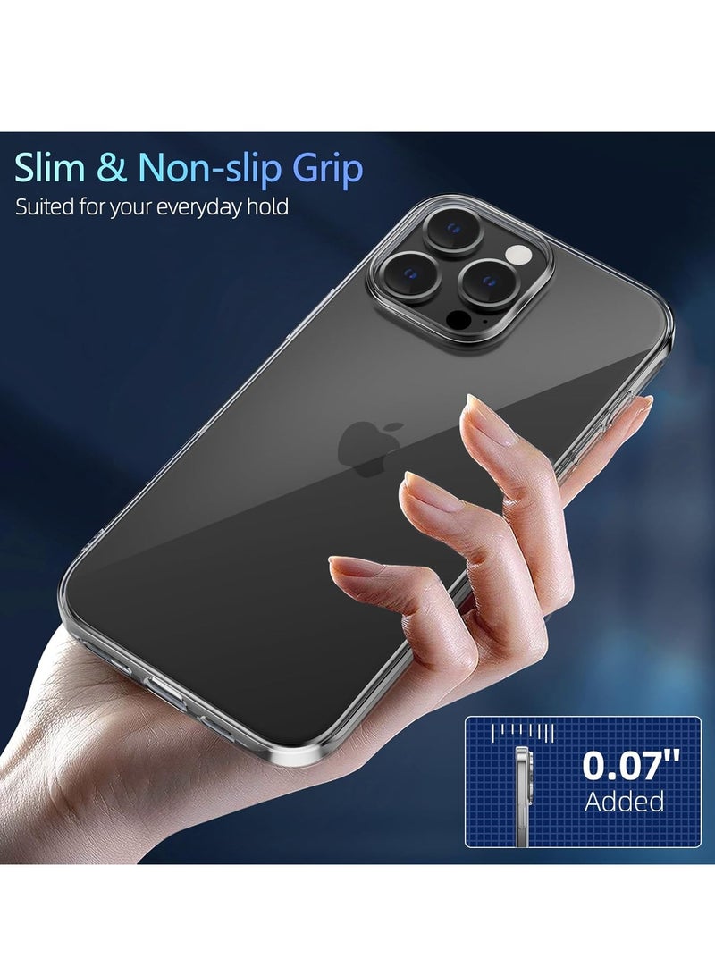 ELTRAZONE Ultra-Thin Clear iPhone 16 Pro Case [Not Yellowing] with Camera Lens & Screen Protectors – Slim, Shockproof, Anti-Slip Grip - Image 5