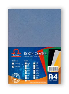 Libra Book cover Embossed Leather Board A4 230gsm Dark Blue 100 Sheets  - Image 1