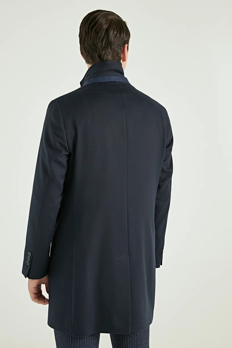 دي أس دامات Regular Fit Navy Blue Coat 9HF080018903M