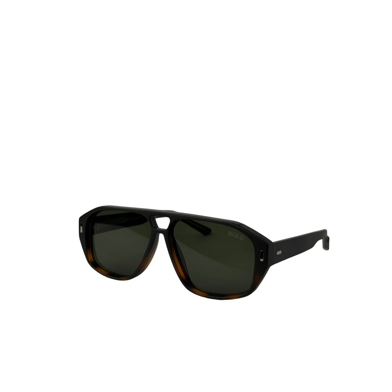BOLD Velo aviator Sunglasses for unisex - Olive brown black (1 Year Guarantee) - Image 2