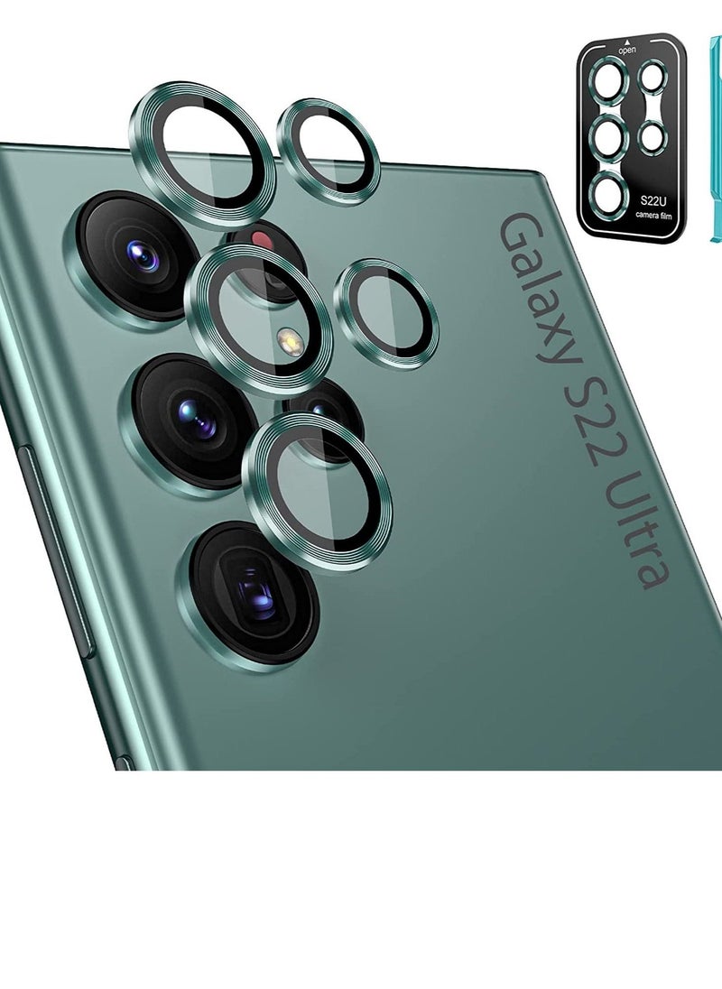 Raxoom Camera Lens Tempered Glass Protector for Galaxy S22 Ultra, Aviation Aluminum Alloys Protection Cap Scratch Resistant Protector, Compatible with Galaxy S22 Ultra - Image 1