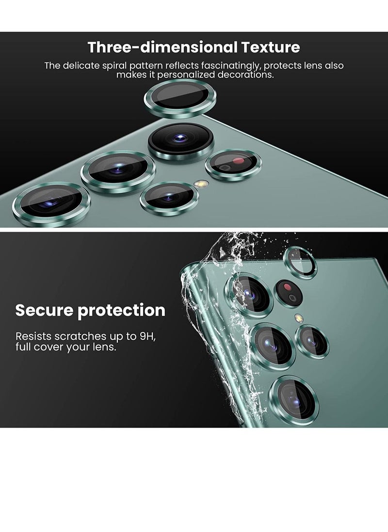 Raxoom Camera Lens Tempered Glass Protector for Galaxy S22 Ultra, Aviation Aluminum Alloys Protection Cap Scratch Resistant Protector, Compatible with Galaxy S22 Ultra - Image 2