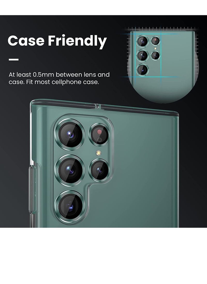 Raxoom Camera Lens Tempered Glass Protector for Galaxy S22 Ultra, Aviation Aluminum Alloys Protection Cap Scratch Resistant Protector, Compatible with Galaxy S22 Ultra - Image 3