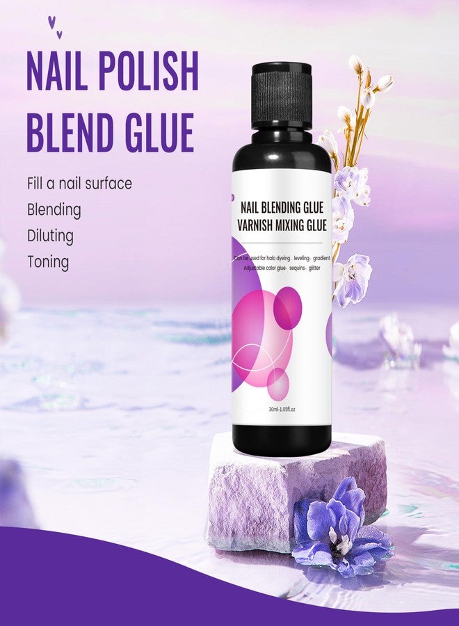 AIJIMEI Clear Nail Blending Glue Kit, 30ml/1fl.oz Clear Sequins Mixing Glue with 60ml Nail Brush Cleaner Gel, Nail Glitter Powder Clear Mixer Glue for Nail Art Gel Polish thinner for DIY - Image 3