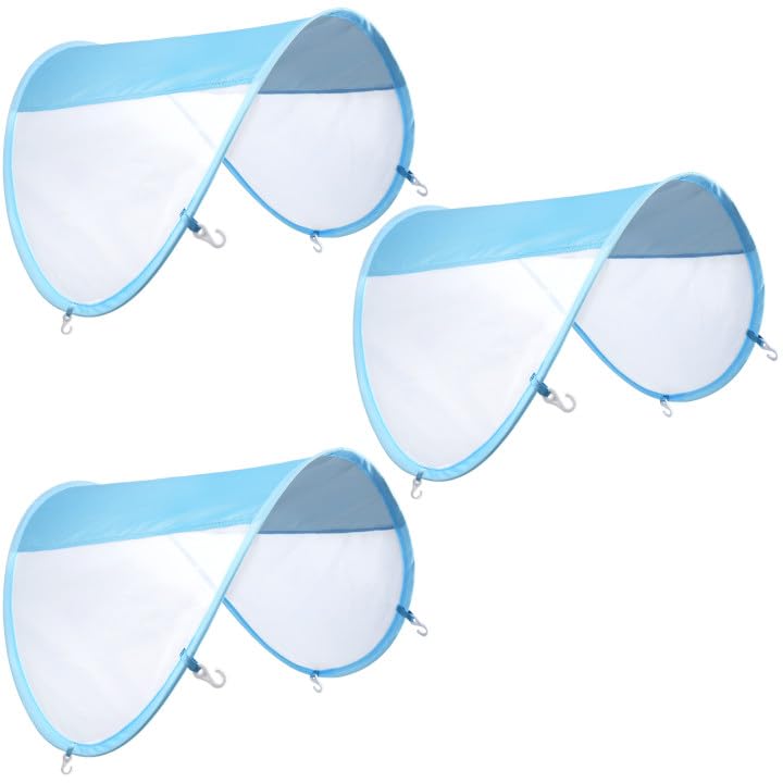 YEXEXINM 3 Pack Swim Float Removable CanopySun Protection CanopyUPF50 Protection Canopy Compatible for Mambobaby FloatsSwimming Pool Accessories Blue - Image 1