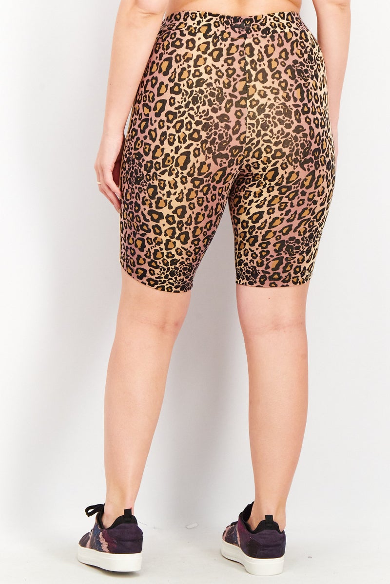 Adidas Women Tight Fit Training Sportswear Shorts, Brown/Black  - Image 2