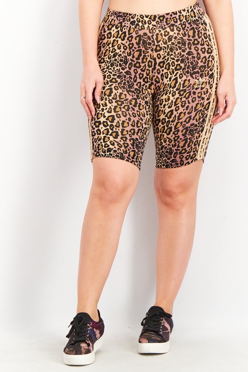 Adidas Women Tight Fit Training Sportswear Shorts, Brown/Black  - Image 1