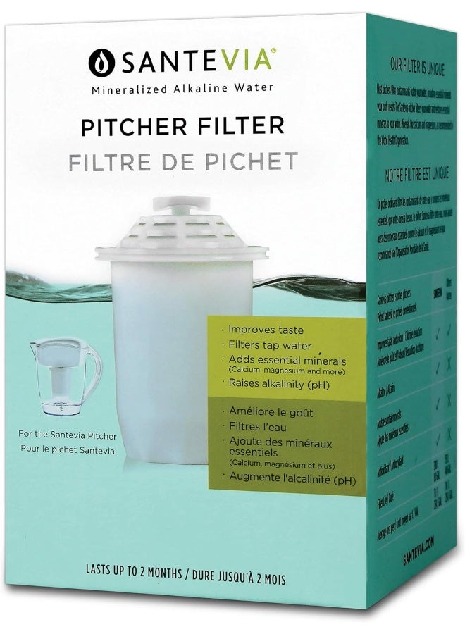 Santevia Water Filter Pitcher Replacement Filter, Single, Compatible with Santevia Classic Pitchers Only, Alkaline, Adds Back Minerals - Image 3