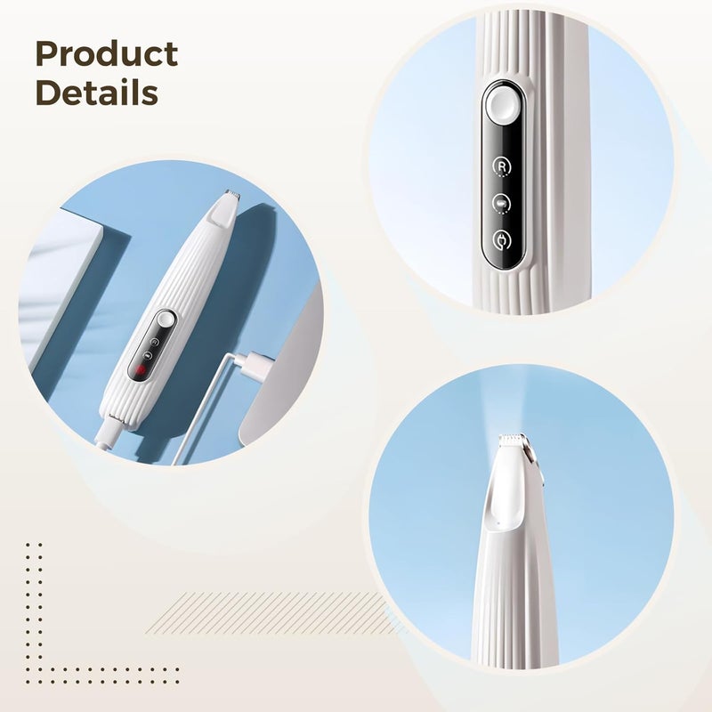 Dog Paw Trimmer with Led, Cordless Pet Hair Clippers, Low Noise, Rechargeable Dog Grooming Tool, Waterproof Precision Blades - Image 3
