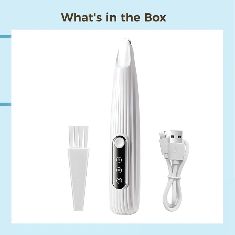 Dog Paw Trimmer with Led, Cordless Pet Hair Clippers, Low Noise, Rechargeable Dog Grooming Tool, Waterproof Precision Blades - Image 5
