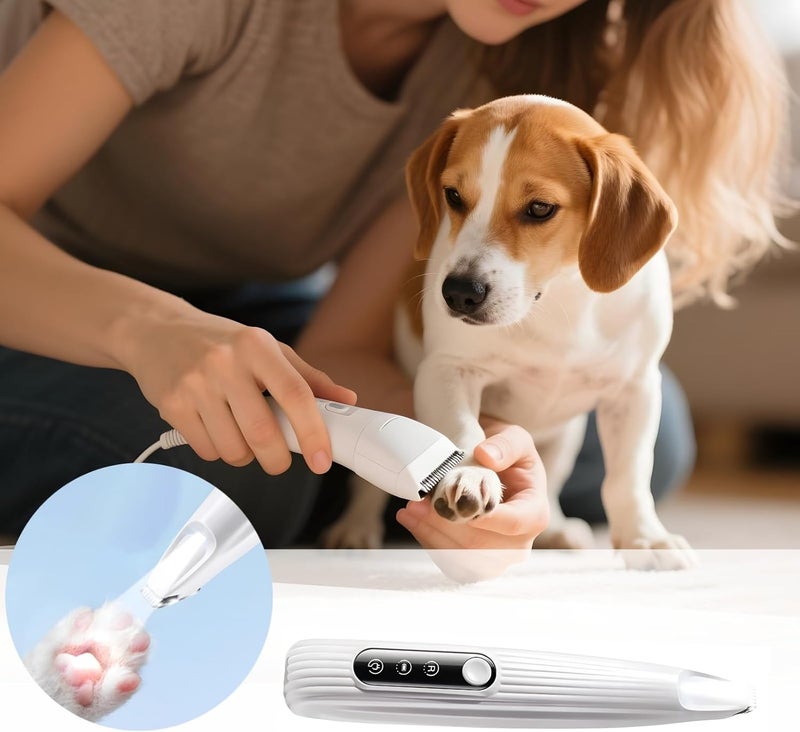Dog Paw Trimmer with Led, Cordless Pet Hair Clippers, Low Noise, Rechargeable Dog Grooming Tool, Waterproof Precision Blades - Image 2