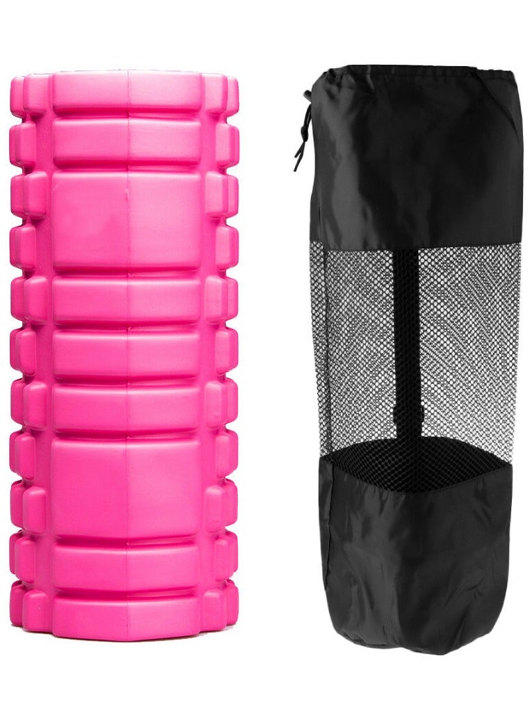 Generic Yoga Foam Roller for Deep Tissue Massage Muscle with Carry Bag, Pink - Image 1
