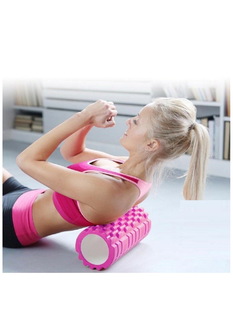 Generic Yoga Foam Roller for Deep Tissue Massage Muscle with Carry Bag, Pink - Image 4