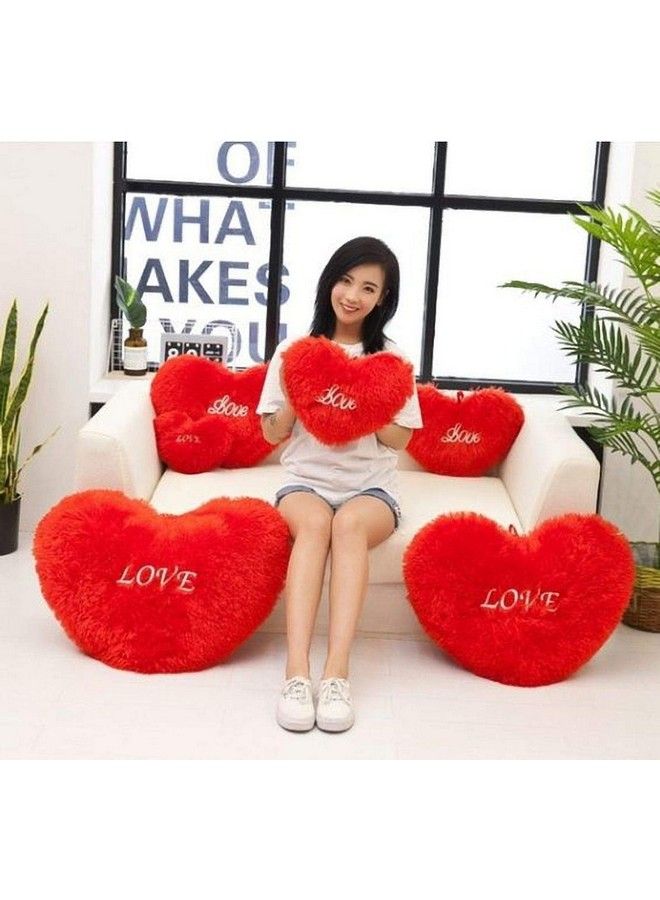 Minitrees Love Heart Shaped Cute And Lovely Soft Plush Pillow35 Cm(Red) - Image 5