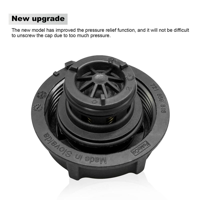 GUZIKO Engine Coolant Reservoir Cap Fits for Ford Mustang Gt F150 V6 V8 Lincoln MKZ 2015-2021 Escape 2013-2019 Land Rover Volvo 2020-2021 Coolant Overflow Caps Cold Case Radiator Cap Replacement DG93-8101-AA  - Image 2