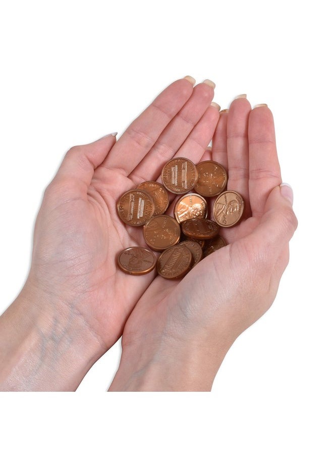 Learning Advantage LEARNING ADVANTAGE Play Pennies - Set of 100 Plastic Coins - Designed and Sized Like Real US Currency - Teach Money Math With This Pretend Play Resource  - Image 3