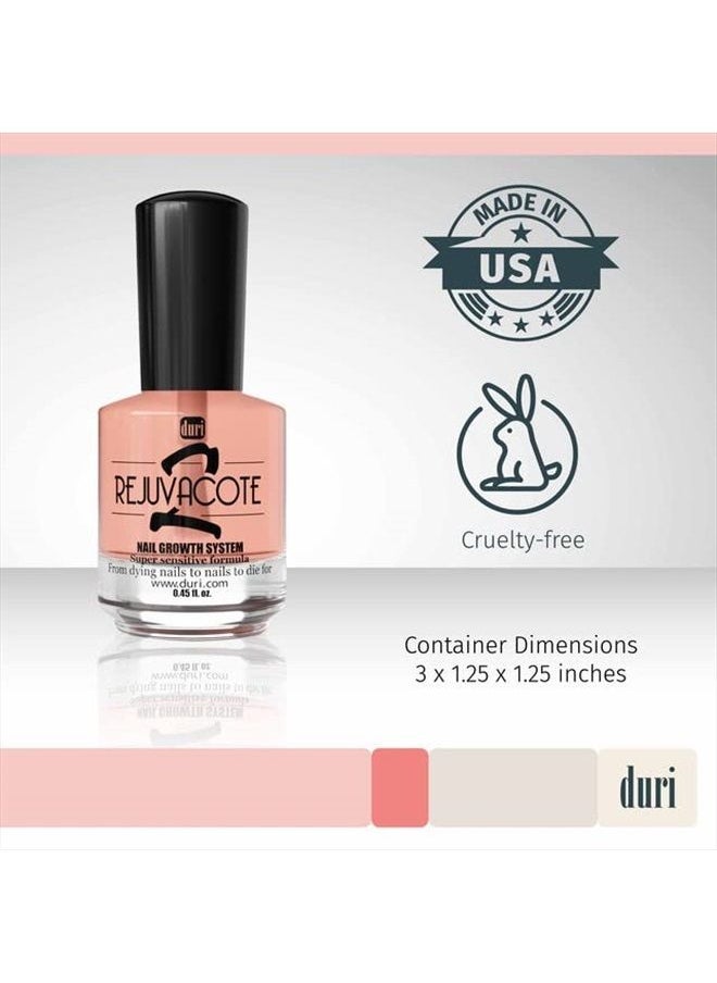 duri - Rejuvacote 2 Nail Growth System Sensitive Formula - Nail Hardener and Strengthener for Brittle, Breaking, Splitting Nail Repair - 0.61 fl. oz. - Image 1