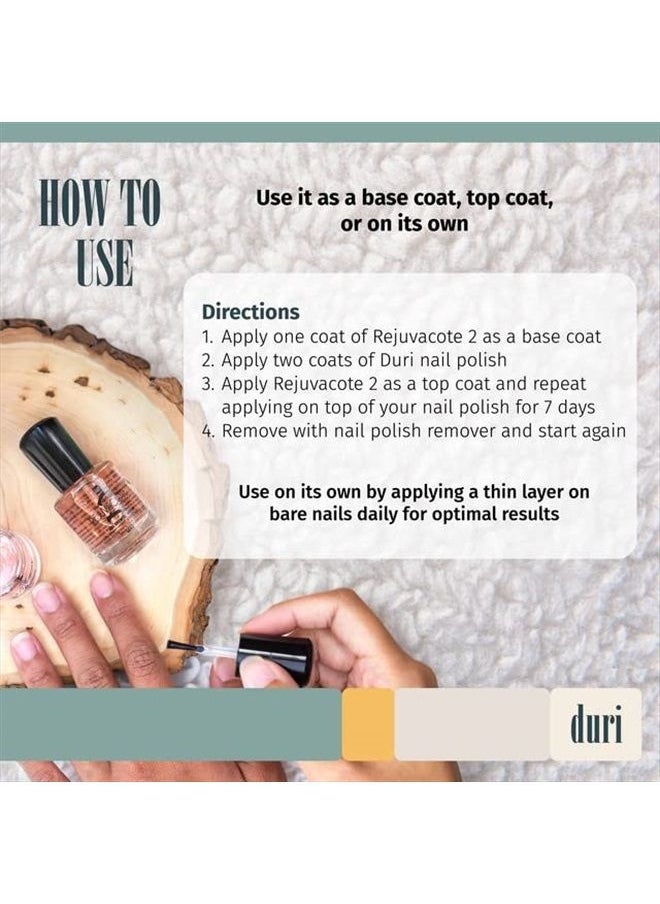 duri - Rejuvacote 2 Nail Growth System Sensitive Formula - Nail Hardener and Strengthener for Brittle, Breaking, Splitting Nail Repair - 0.61 fl. oz. - Image 1