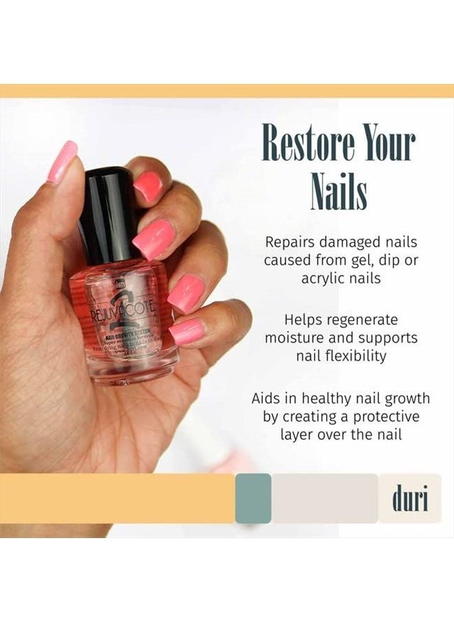 duri - Rejuvacote 2 Nail Growth System Sensitive Formula - Nail Hardener and Strengthener for Brittle, Breaking, Splitting Nail Repair - 0.61 fl. oz. - Image 1