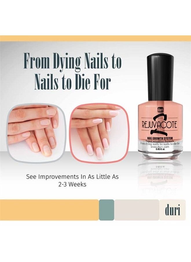 duri - Rejuvacote 2 Nail Growth System Sensitive Formula - Nail Hardener and Strengthener for Brittle, Breaking, Splitting Nail Repair - 0.61 fl. oz. - Image 1