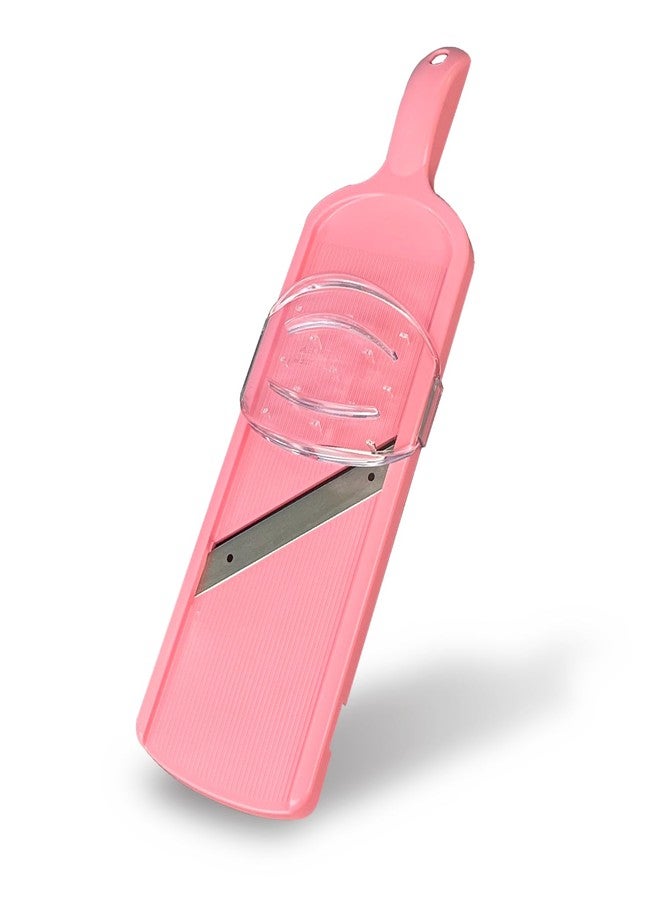 KAKUSEE Mandoline Wide Cabbage Slicer 4.7 inches Pink, Julienne Thickness: 0.04 inch (1 mm), with Safety Holder, Made in Tsubame Japan (Pink) - Image 1