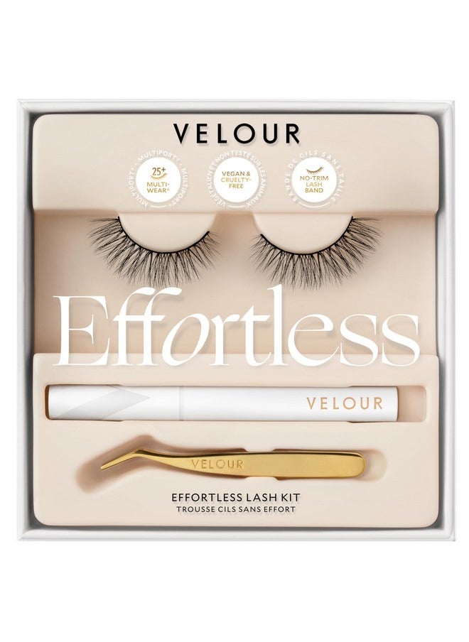Velour Lashes - Velour Effortless Lash Kit - False Lashes + Lash Applicator + Eyelash Glue - Reusable 25+ Times - Natural-Looking False Eyelashes - Fluffy & Lightweight No-Trim Lashes - Fake Lashes For All Eye Shapes - Image 1
