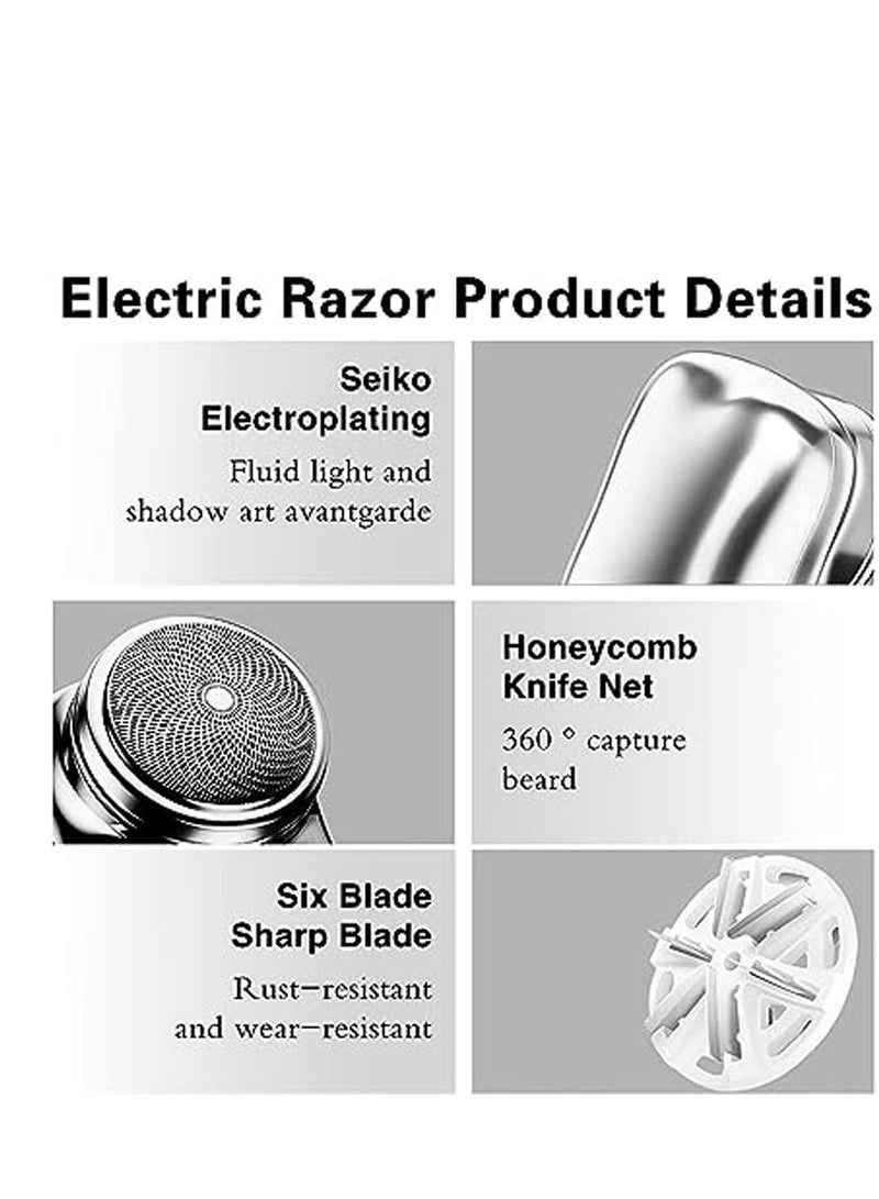 ميني شاف - ماكينة حلاقة كهربائية محمولة، محسّنة لعام 2023، للرجال، حلاقة جافة ورطبة قابلة للسفر، قابلة لإعادة الشحن عبر USB، صغيرة الحجم وملائمة للسفر. - Image 5