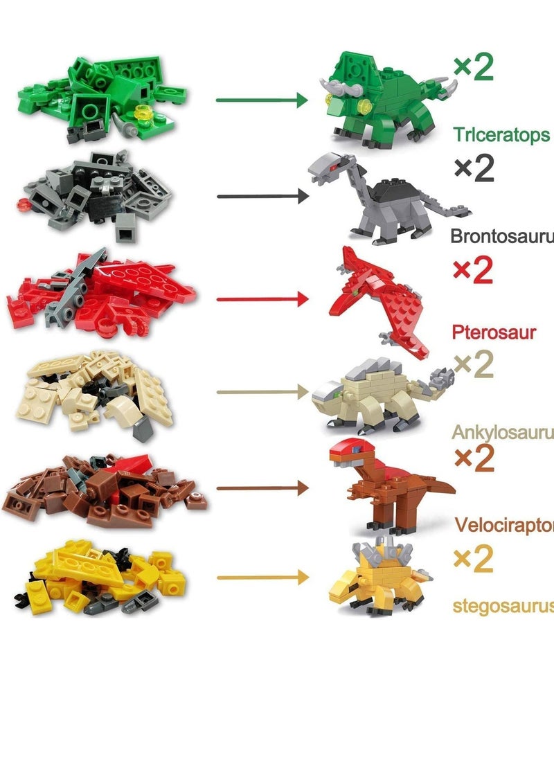 Gacha Series Dinosaur Basket Filler Children's Enlightenment Fit Assembled Small Particle Building Blocks Surprise Egg Hunting Party Toy Gift (12 Pack) - Image 4