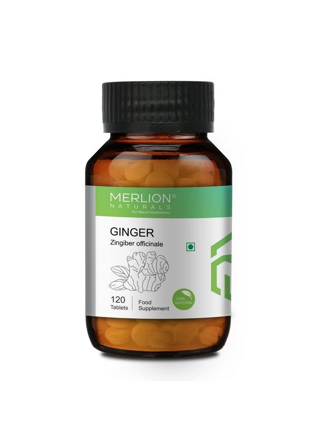 MERLION NATURALS Merlion Naturals Ginger Tablets, Zingiber officinale, 500mg (120 Tablets)  - Image 1