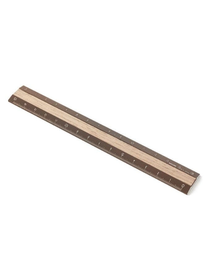 ميدوري مسطرة ميدوري DESIGNPHIL 42280006، ألومنيوم، خشب، 5.9 بوصة (15 سم)، بني × بني - Image 4