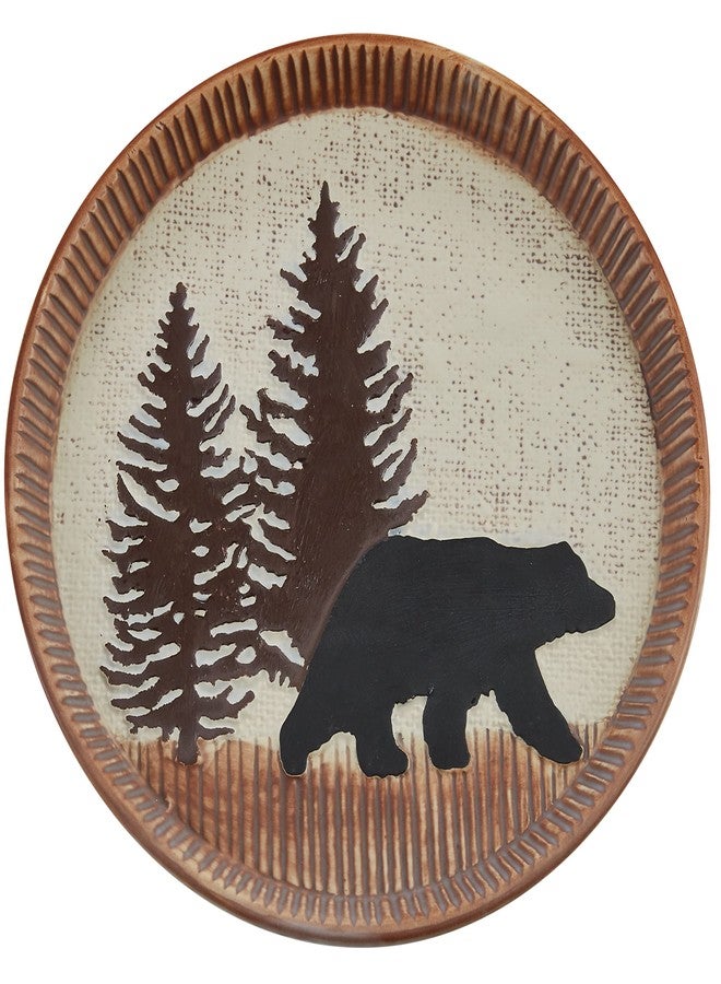 Park Designs Brown Wilderness Trail Bear Salad Plate Set of 4 - Image 1