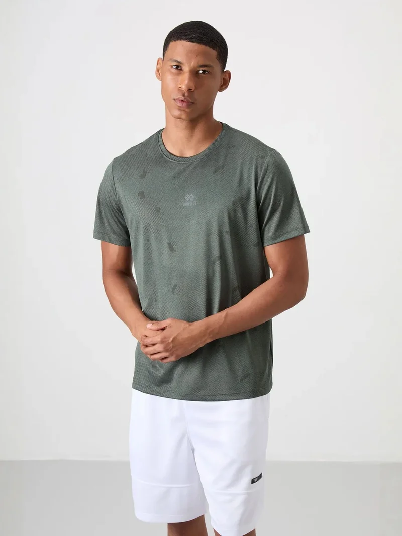 تومي لايف TOMMY Men's Solid Bird's Eye Crew Neck T-Shirt
