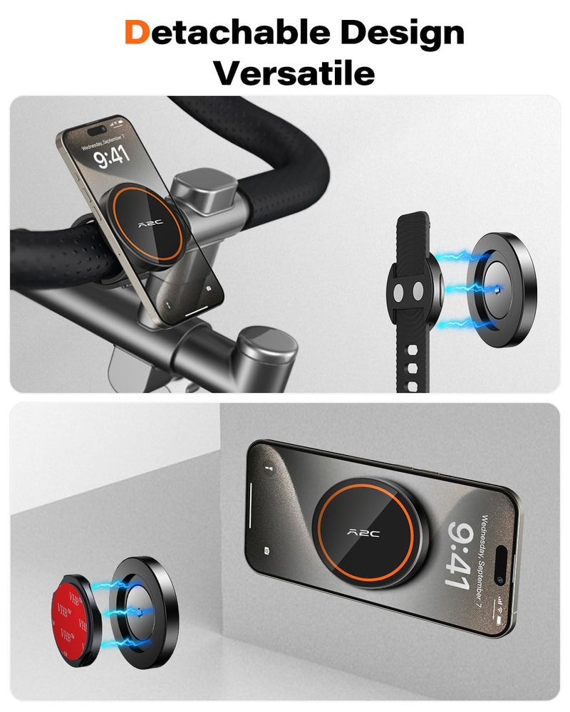 A2C Gym Fitness Phone Mount for MagSafe - 17 N54 Strong Magnets Stable and Secure Phone Mount with Adjustable Strap, 3-in-1 Mount for Gym Equipment, Stroller, Treadmill, Peloton Exercise Bikes - Image 5