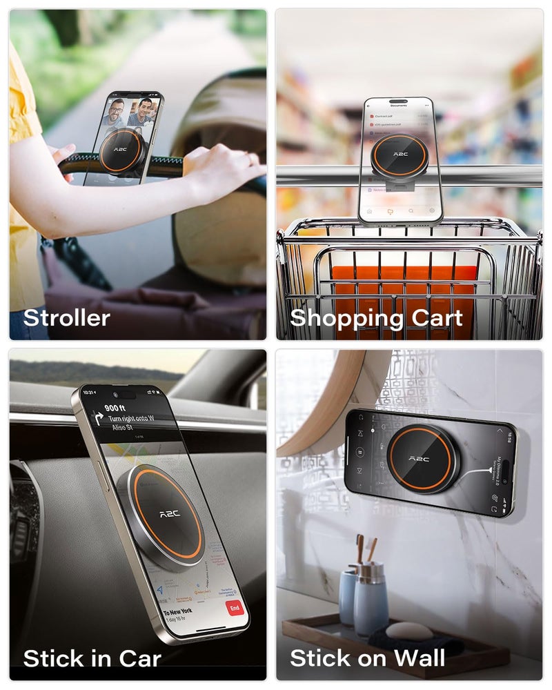 A2C Gym Fitness Phone Mount for MagSafe - 17 N54 Strong Magnets Stable and Secure Phone Mount with Adjustable Strap, 3-in-1 Mount for Gym Equipment, Stroller, Treadmill, Peloton Exercise Bikes - Image 4