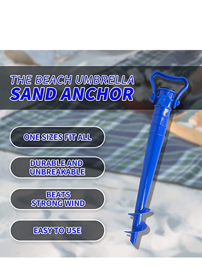 SYOSI 2PCS Adjustable Beach Umbrella Ground Anchor Spike Stretch Sand Stand Holder for Sun Beach Garden Patio Fishing Pole Blue  - Image 5
